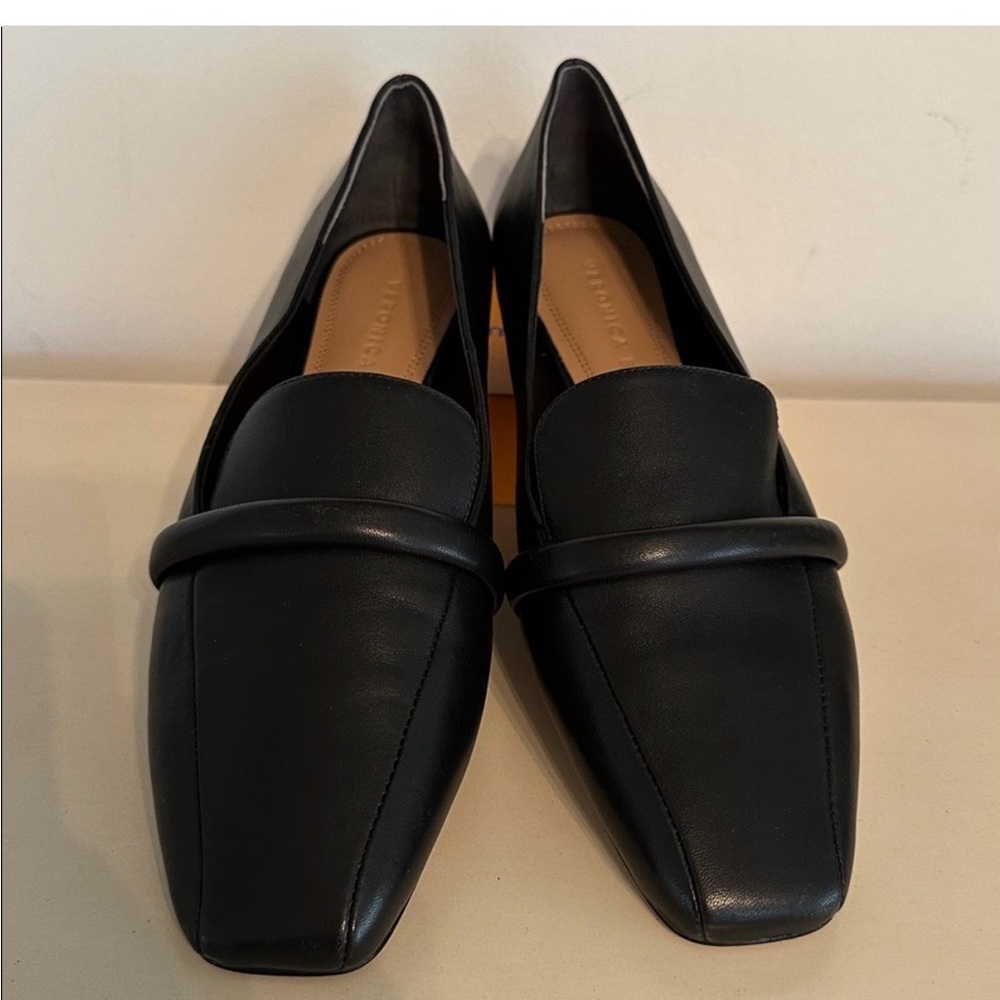 ✨VERONICA BEARD Black Leather Flats-loafer~Size 8.5 - Picture 2 of 10